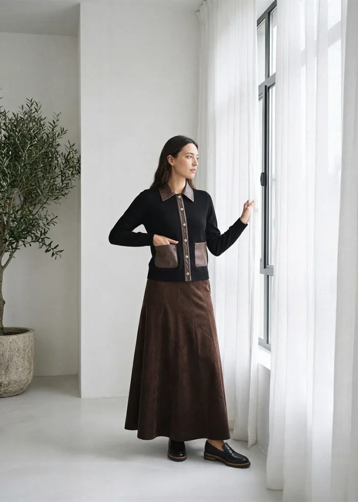 The Black Contrast Trim Outfit