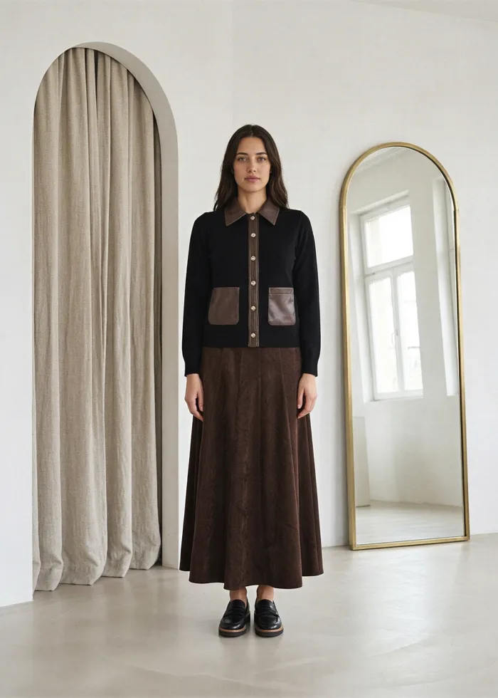 The Black Contrast Trim Outfit