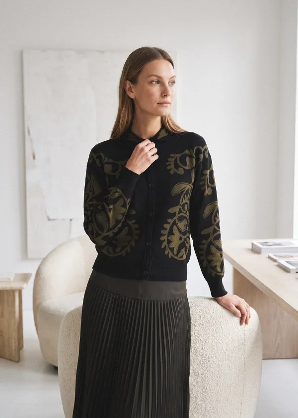 The Olive Paisley Cardigan Outfit