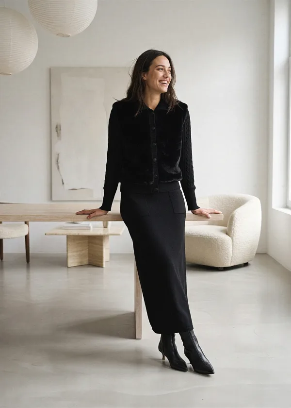 The Black Faux Fur Outfit