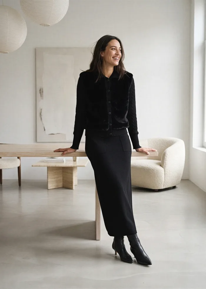 The Black Faux Fur Outfit