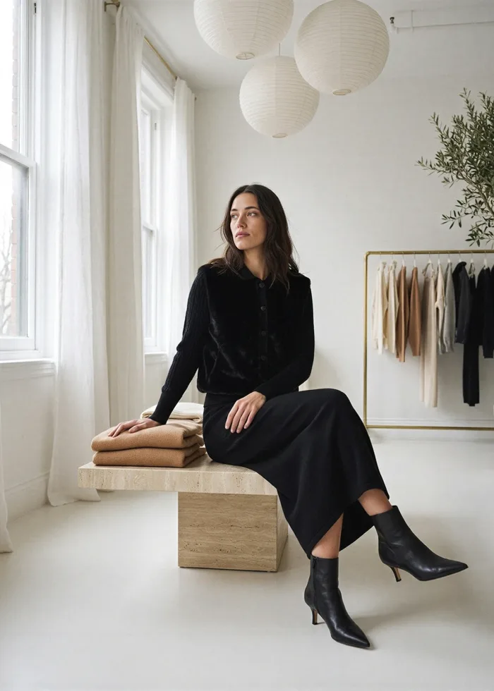 The Black Faux Fur Outfit