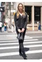 Black Knit Skirt with Buttons and Pockets