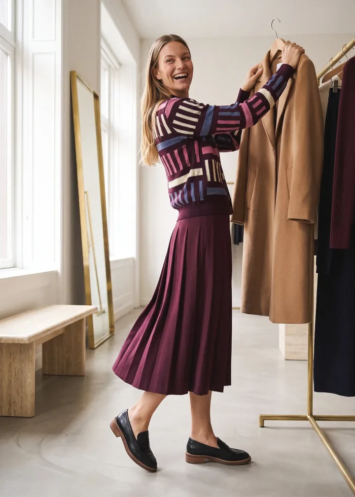 The Burgundy Geometric Outfit