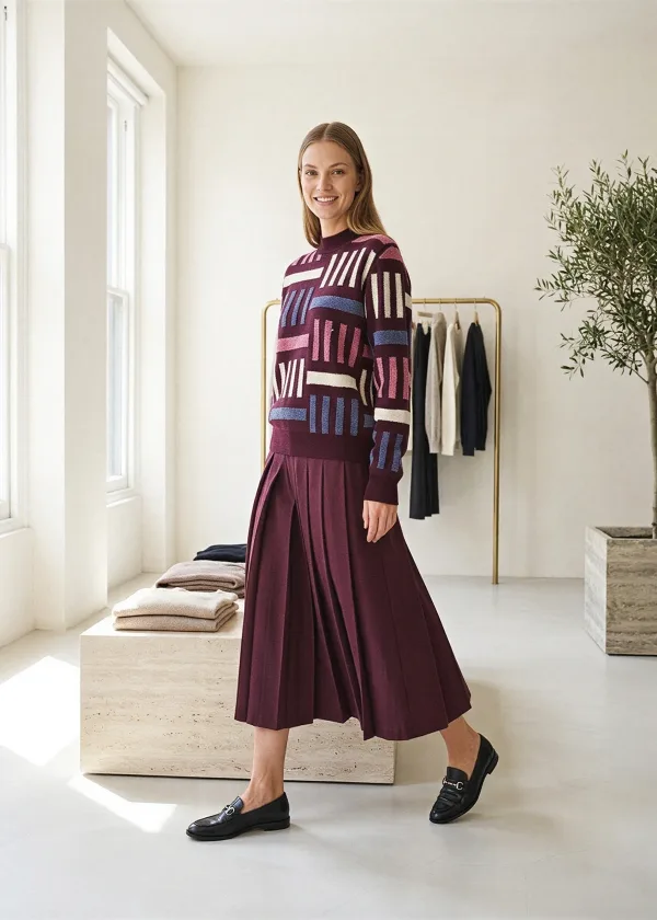 The Burgundy Geometric Outfit