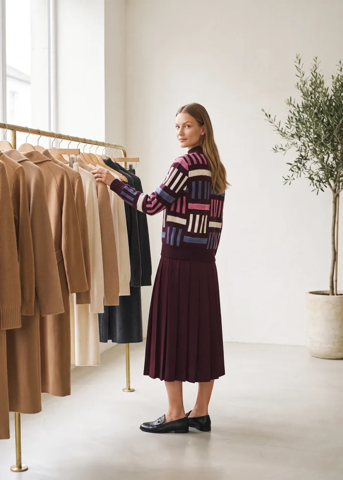 The Burgundy Geometric Outfit