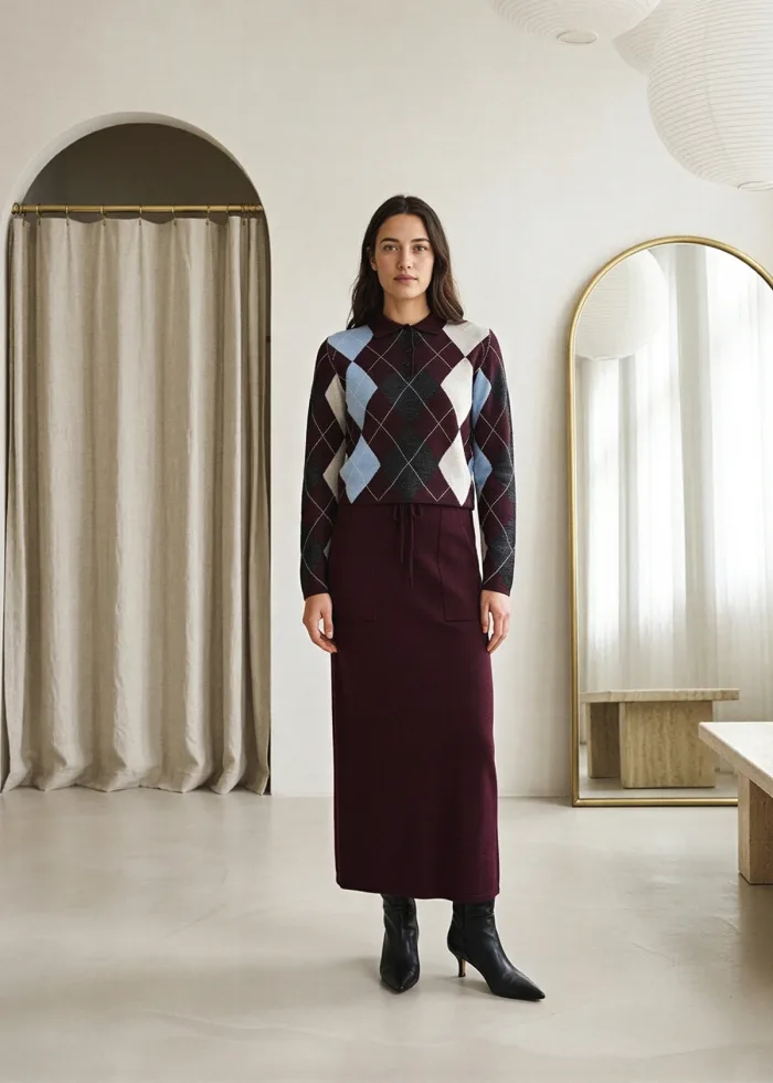The Burgundy Argyle Outfit