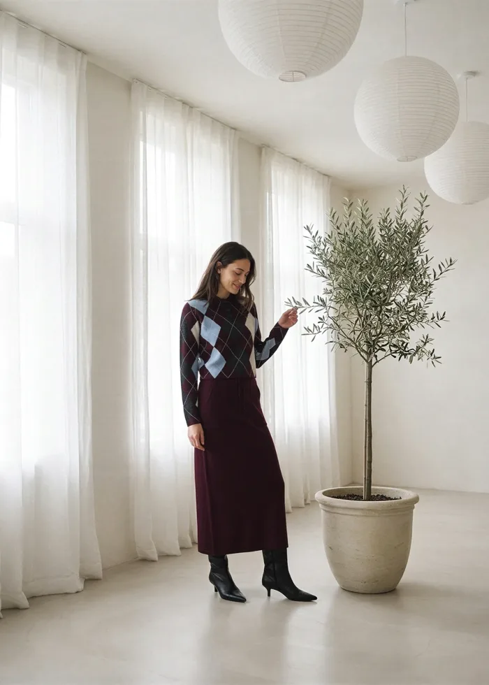 The Burgundy Argyle Outfit