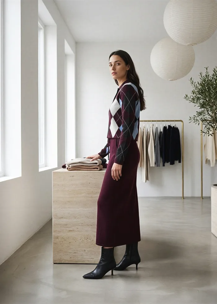 The Burgundy Argyle Outfit