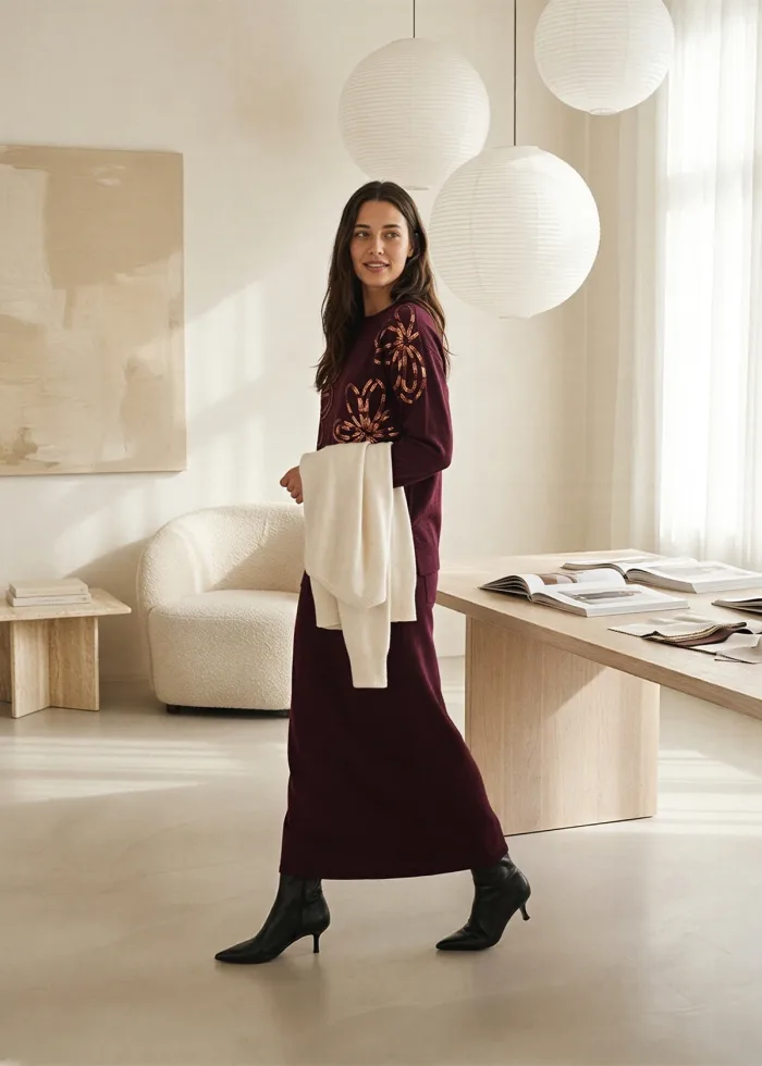 The Burgundy Floral Outfit