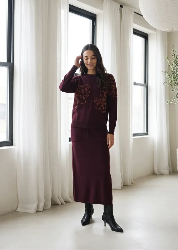 The Burgundy Floral Outfit