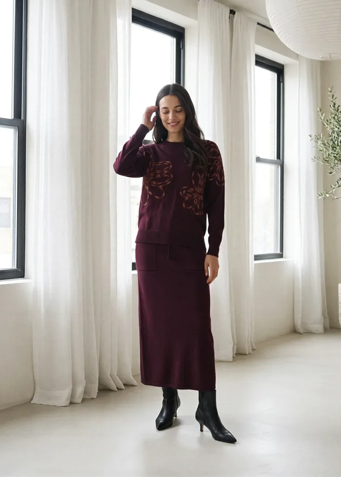 The Burgundy Floral Outfit