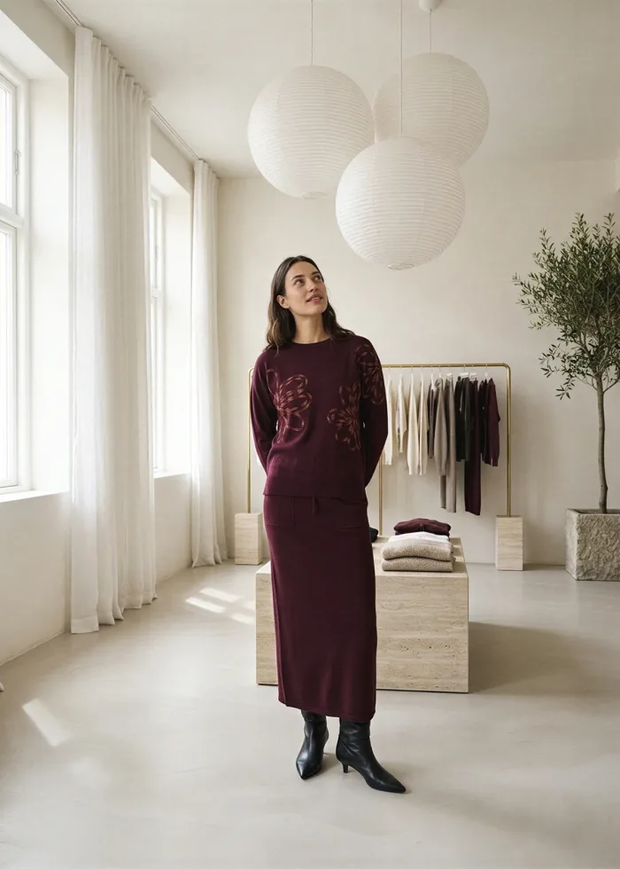 The Burgundy Floral Outfit