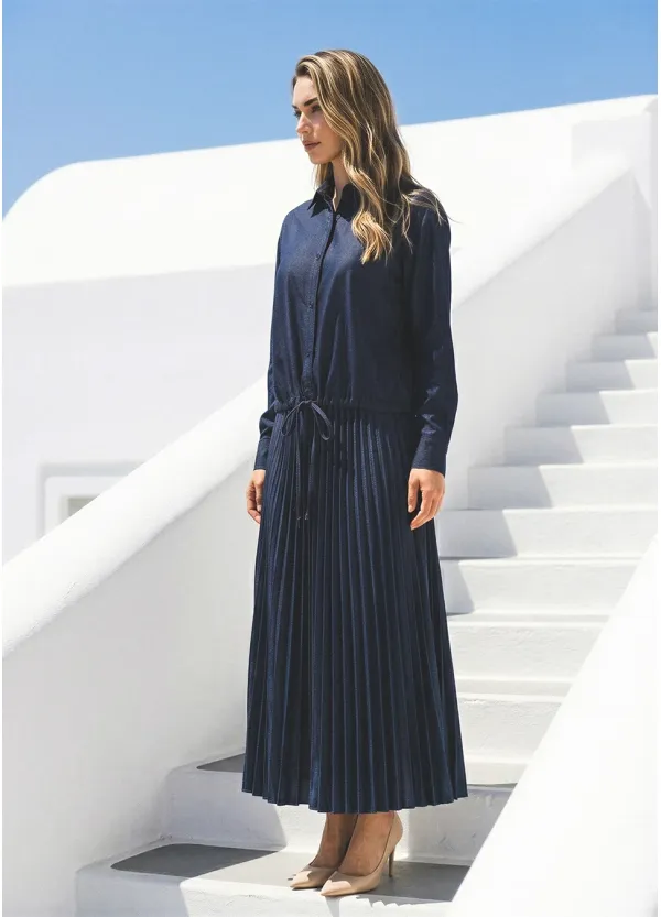 Navy Denim Blouse and Skirt Set – Three Ways