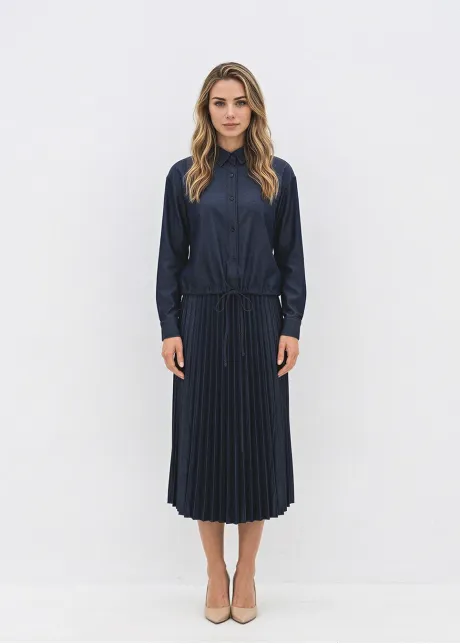 Navy Denim Blouse and Skirt Set – Three Ways