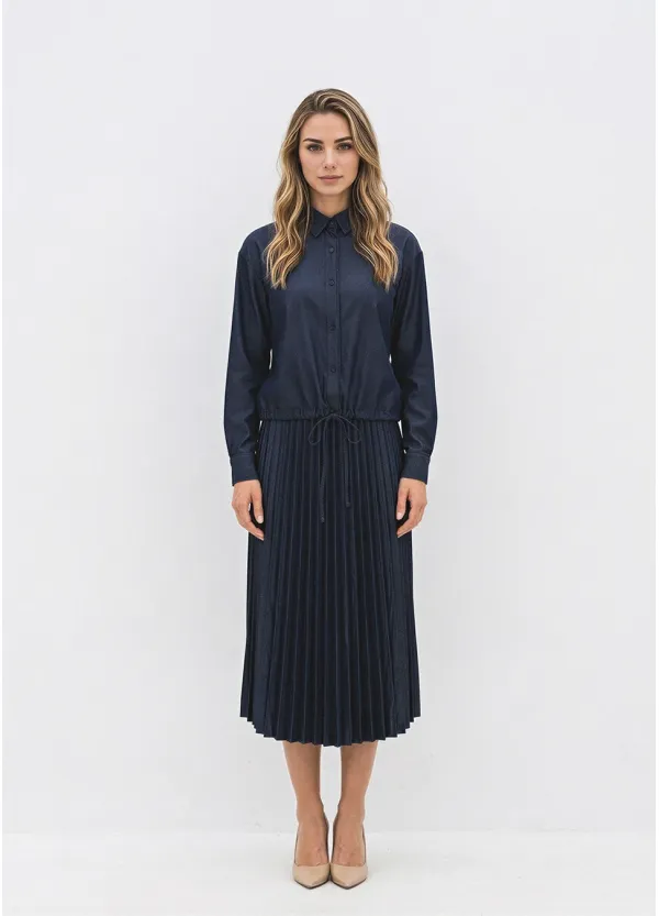 Navy Denim Blouse and Skirt Set – Three Ways