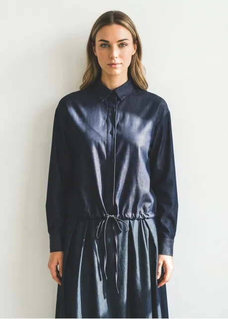 Navy Denim Blouse and Skirt Set – Three Ways