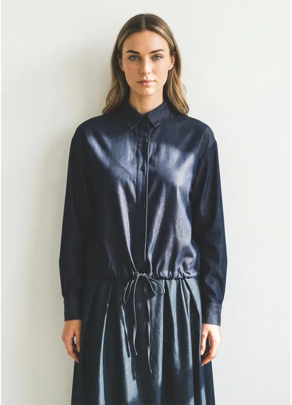 Navy Denim Blouse and Skirt Set – Three Ways