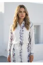 Soft Floral Stripe Blouse & Flow Skirt Set