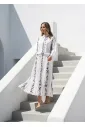 Soft Floral Stripe Blouse & Flow Skirt Set