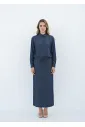 Navy Two-Piece Set with Structured Waist