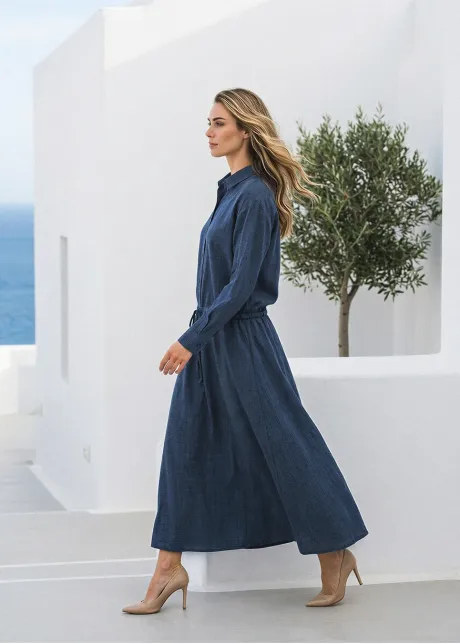 Navy Two-Piece Set with Structured Waist