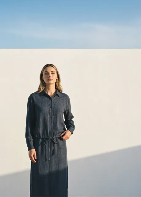 Navy Two-Piece Set with Structured Waist