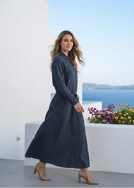 Navy Two-Piece Set with Structured Waist