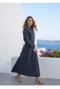 Navy Two-Piece Set with Structured Waist