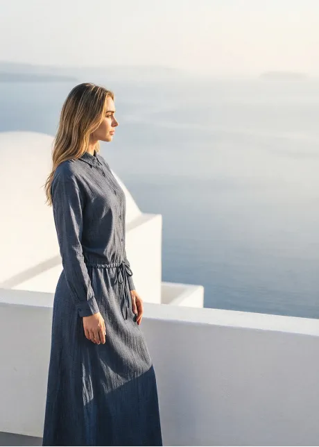 Navy Two-Piece Set with Structured Waist