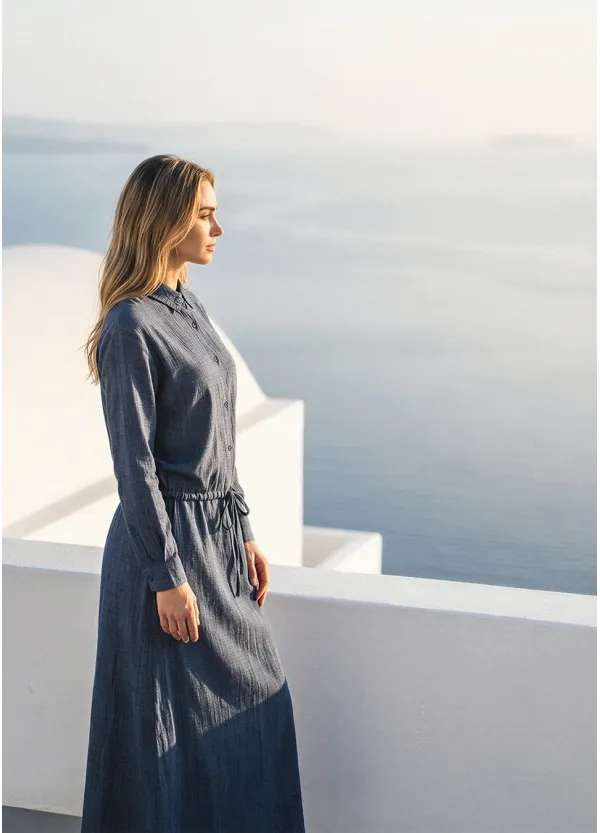 Navy Two-Piece Set with Structured Waist