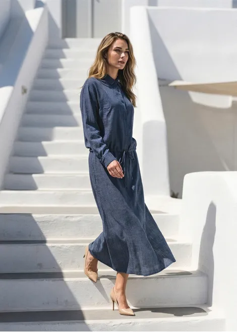 Navy Two-Piece Set with Structured Waist