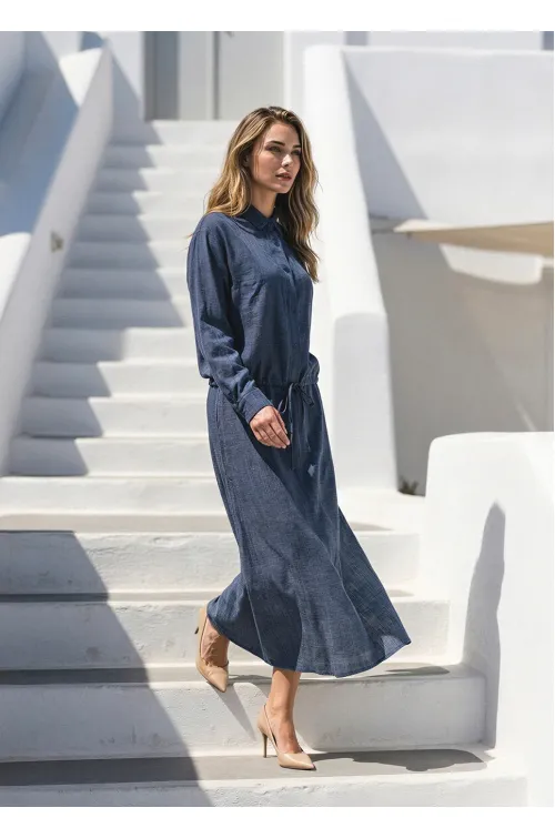 Navy Two-Piece Set with Structured Waist
