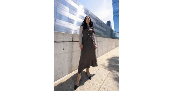 YAL New York
  Side Stripe Midi Skirt main image 0
