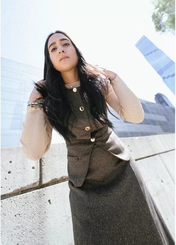 Structured Knit Brown Set
