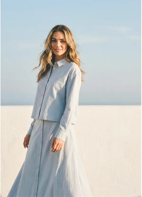 Light Blue Button-Front Matching Set