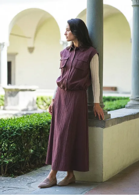 Purple Utility Vest and Skirt Set