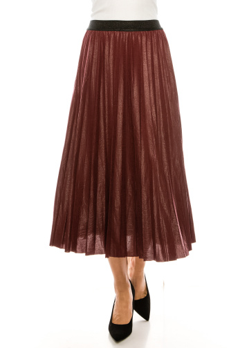 Faux Leather Midi - burgundy 