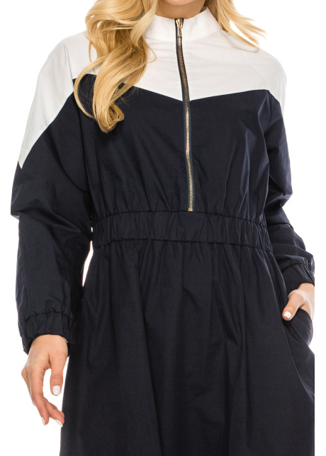 NAVY and White Zip Dress