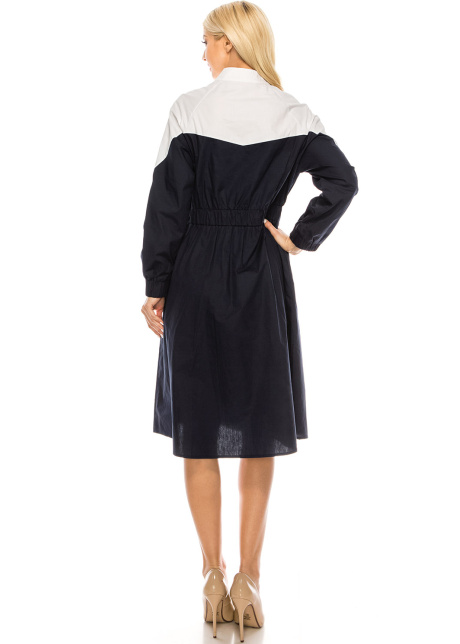 NAVY and White Zip Dress