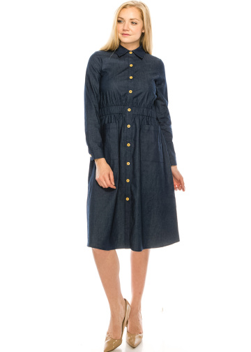 DENIM BUTTON DOWN DRESS