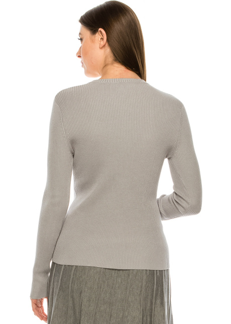 Wooden Button Sweater - grey