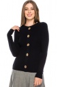 Wooden Button Sweater - navy