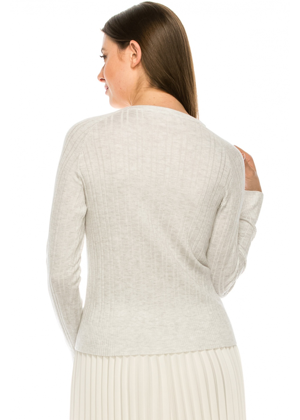 Classic Heather Grey Ribbed Top