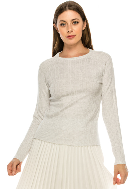 Classic Heather Grey Ribbed Top