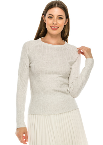 Classic Heather Grey Ribbed Top