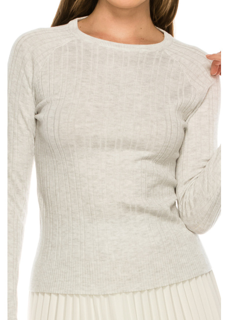 Classic Heather Grey Ribbed Top