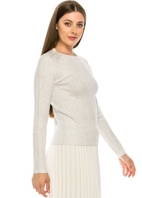 Classic Heather Grey Ribbed Top