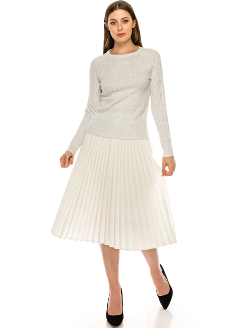 Classic Heather Grey Ribbed Top