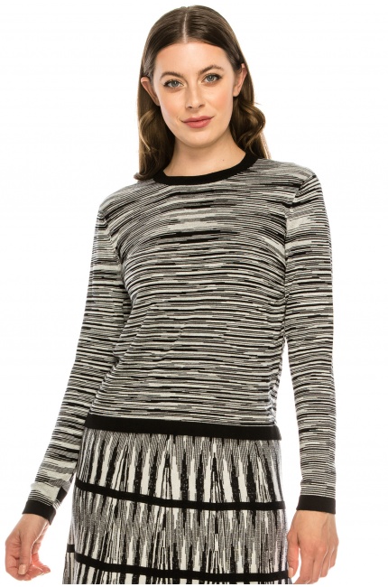 Black and White Abstract Line Sweater